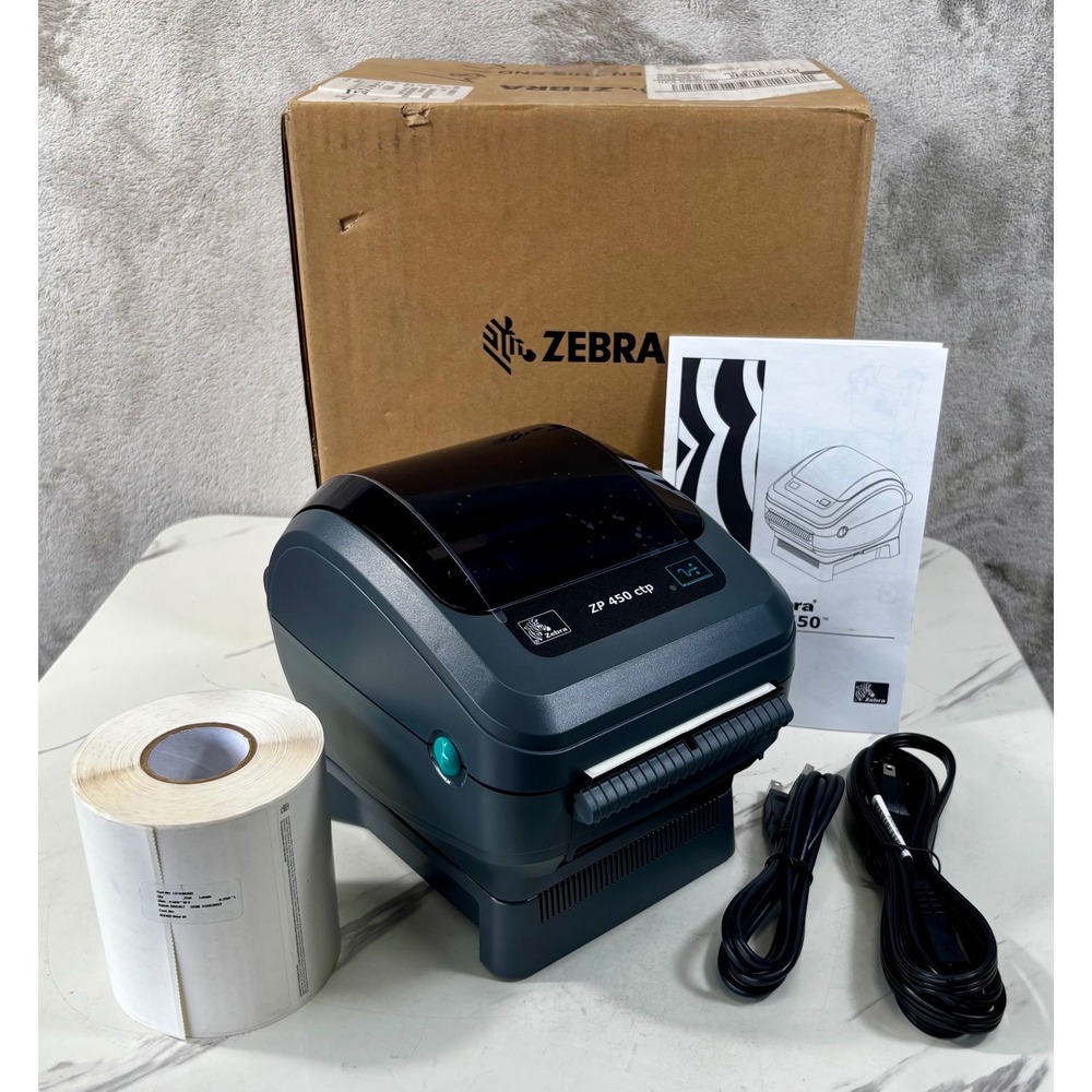 Zebra ZP 450 ctp Thermal Label Printer Gray LIKE NEW Shipping Barcode ZP450-0202